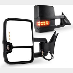 SCITOO COMPATIBLE FIT FOR PAIR TOWING MIRRORS POWER SMOKE TURN SIGNAL LIGHT