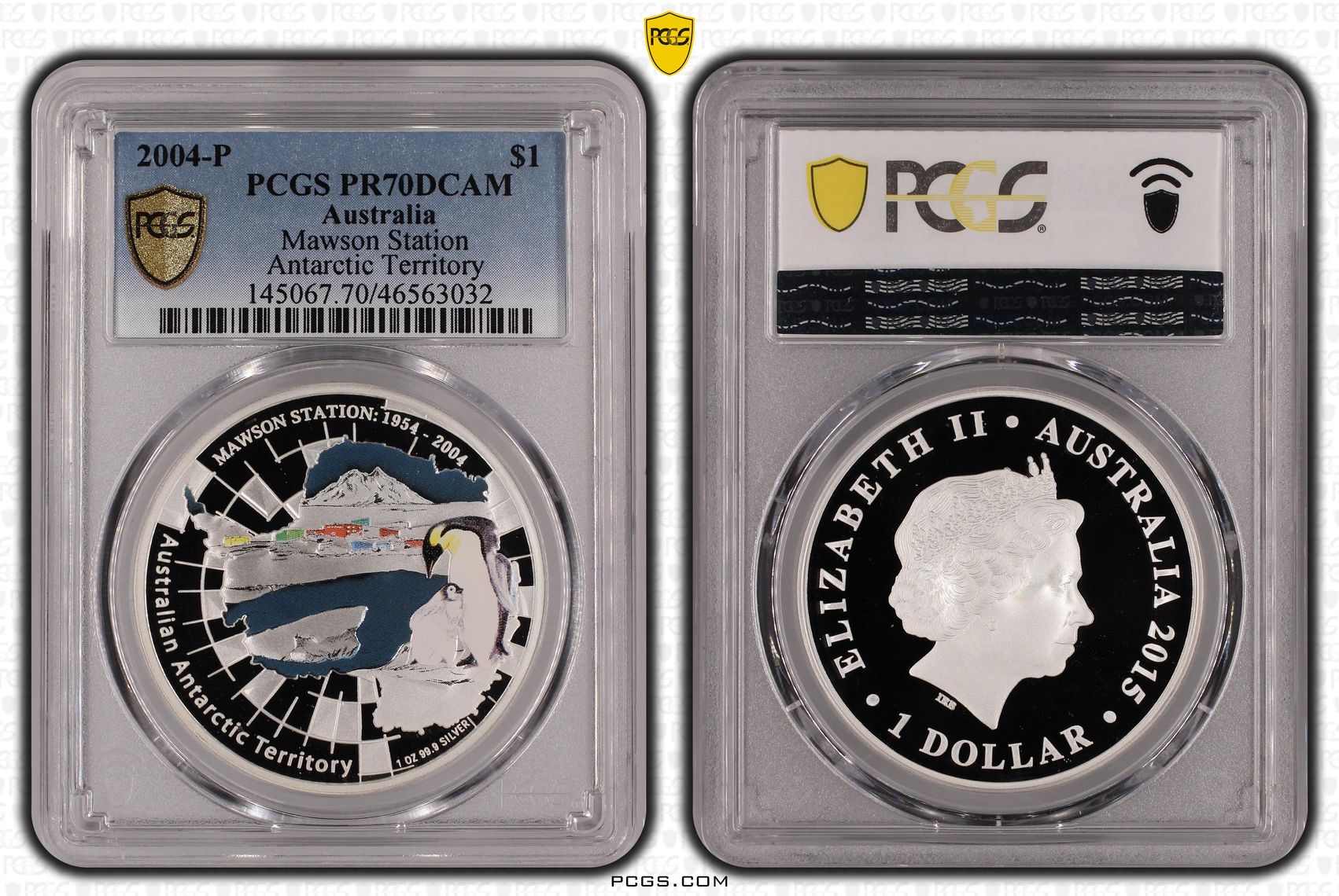 Mawson Station - Antarctic Territory, POP 7/0, One Dollar, 2004-P, PCGS PR70DCAM