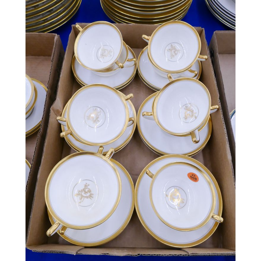 11pc Paragon Gold Rim Floral Cup Saucers