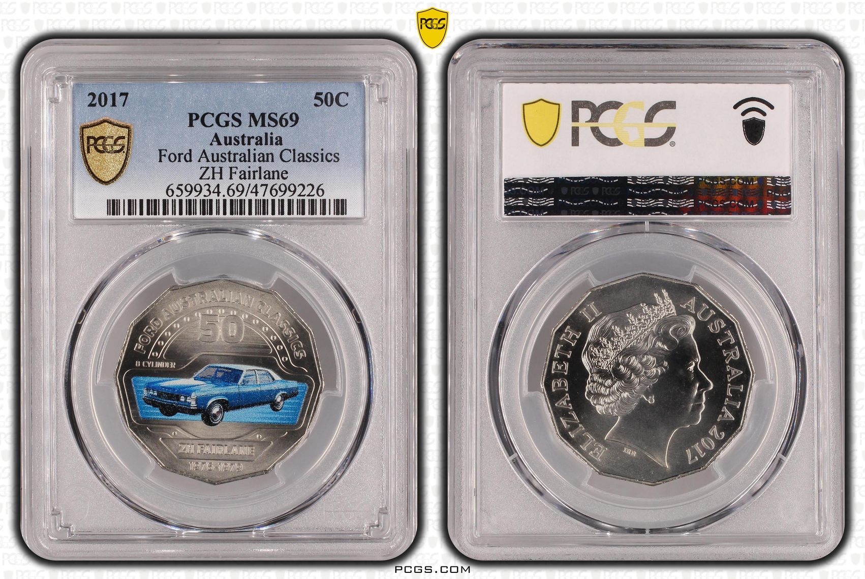 Ford Australian Classics - ZH Fairlane, Fifty Cent, 2017, PCGS MS 69
