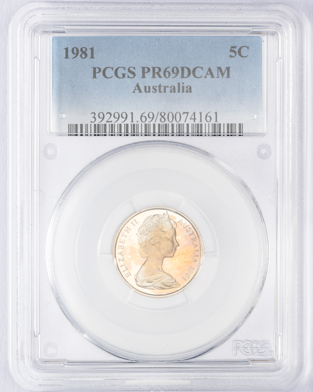 Elizabeth II, Five Cent, 1981, PCGS PR69DCAM