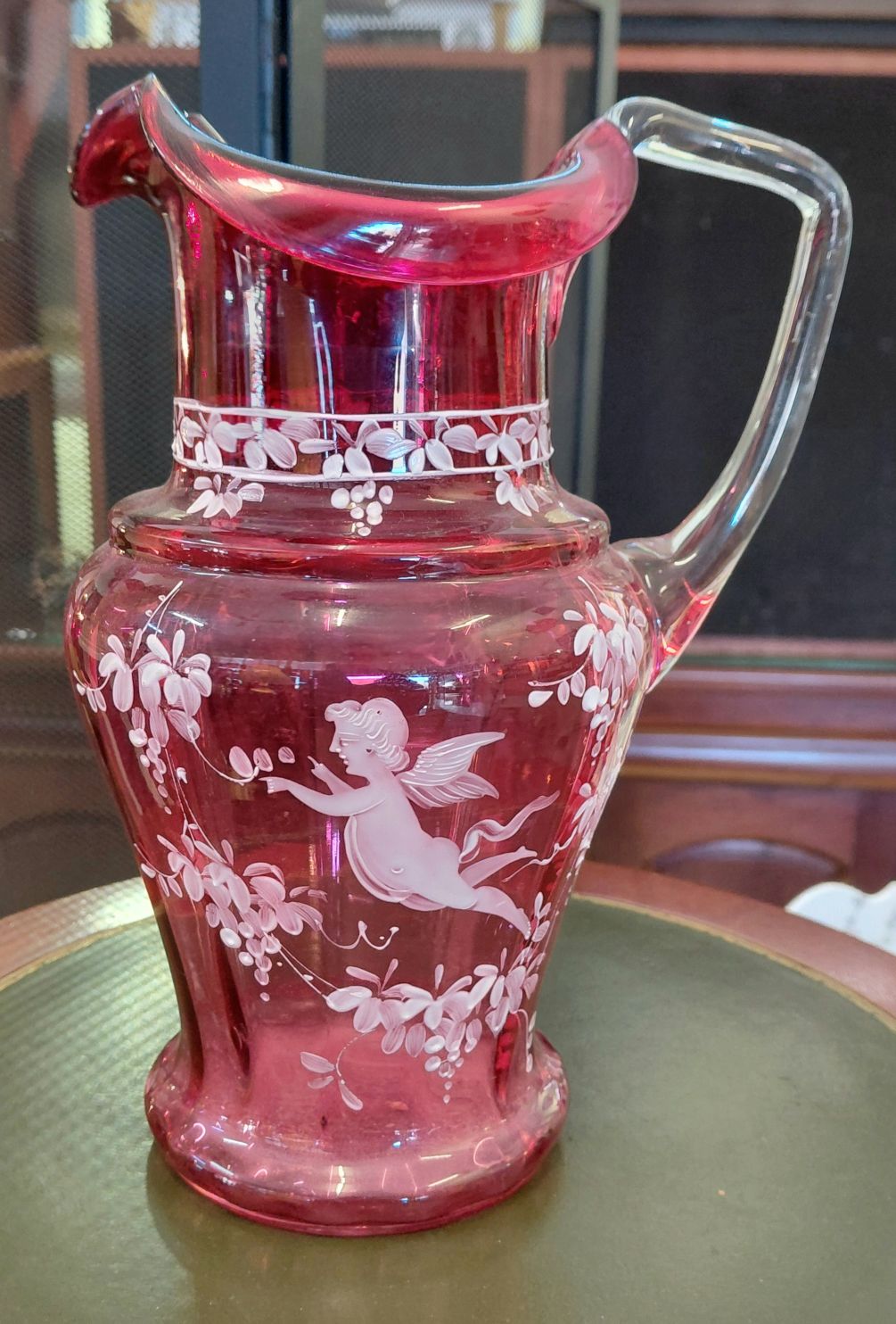 Mary Gregory Ruby Jug
