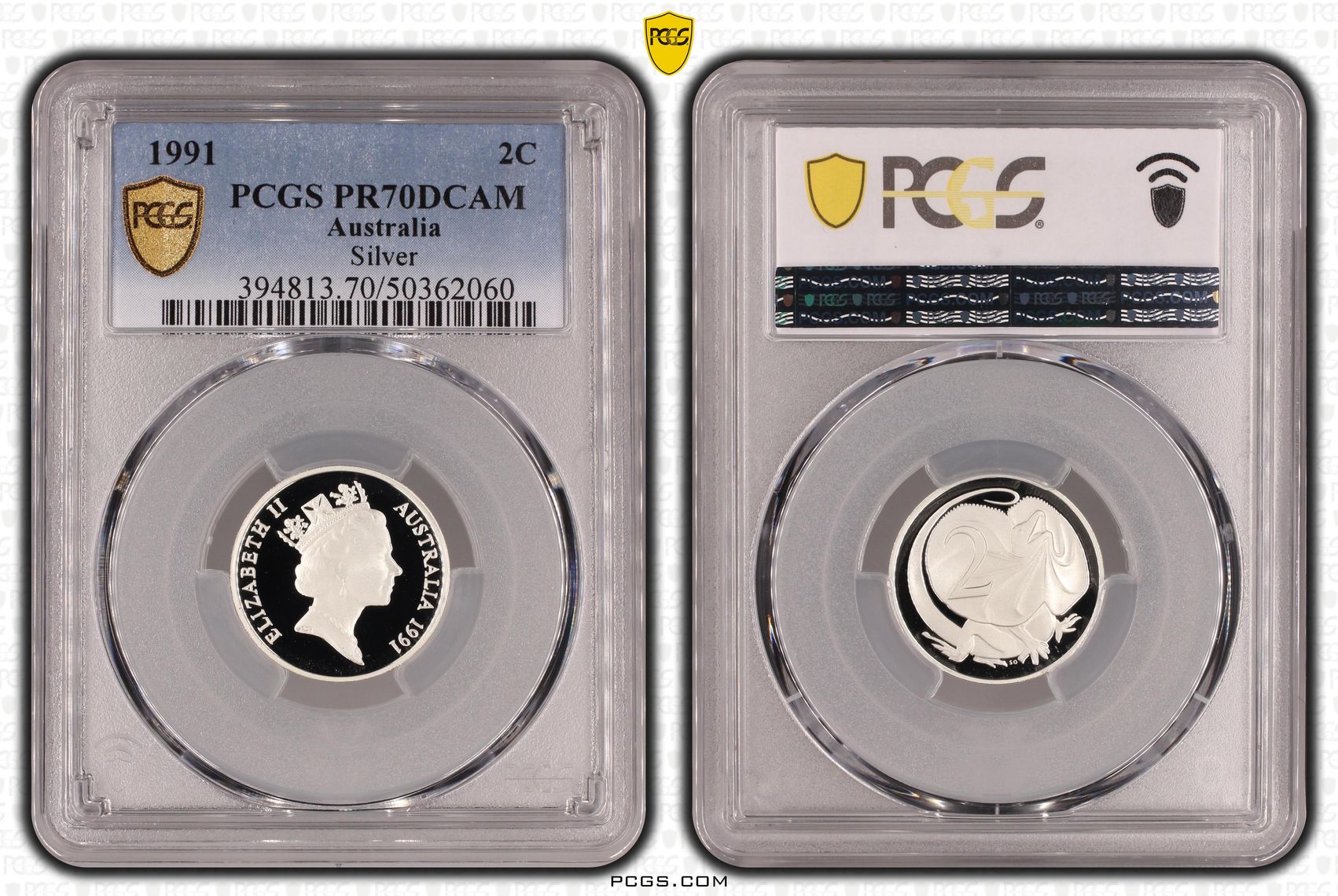 Silver, Two Cent, 1991, PCGS PR70DCAM