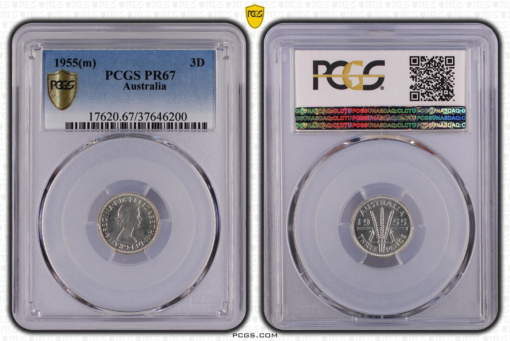 Threepence, 1955(m), PCGS PR67