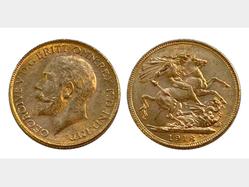 1918 GEORGE V 'ONE YEAR TYPE' INDIA MINT GOLD SOVEREIGN