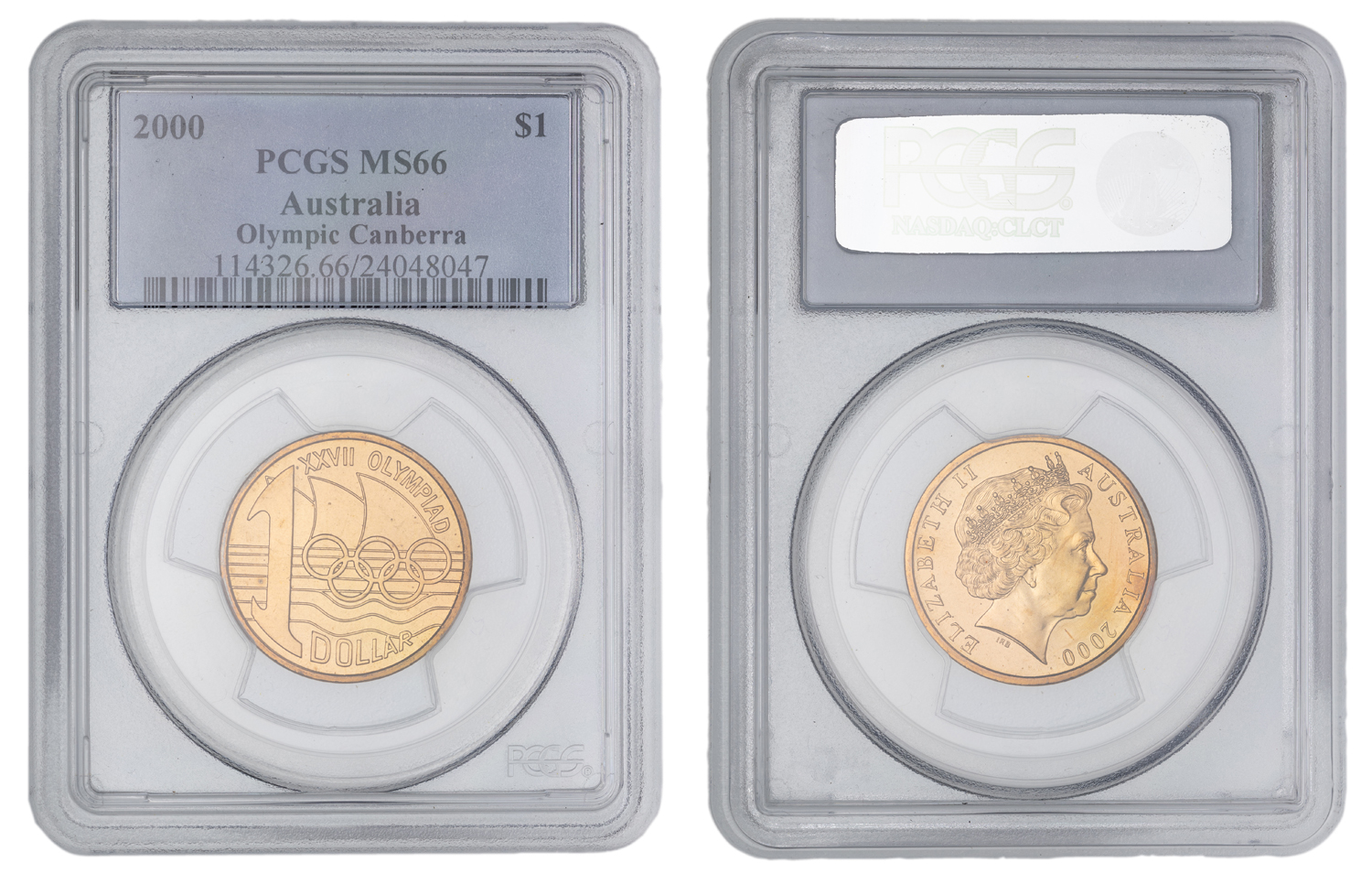 Elizabeth II, Olymphilex Canberra, One Dollar, 2000, PCGS MS66