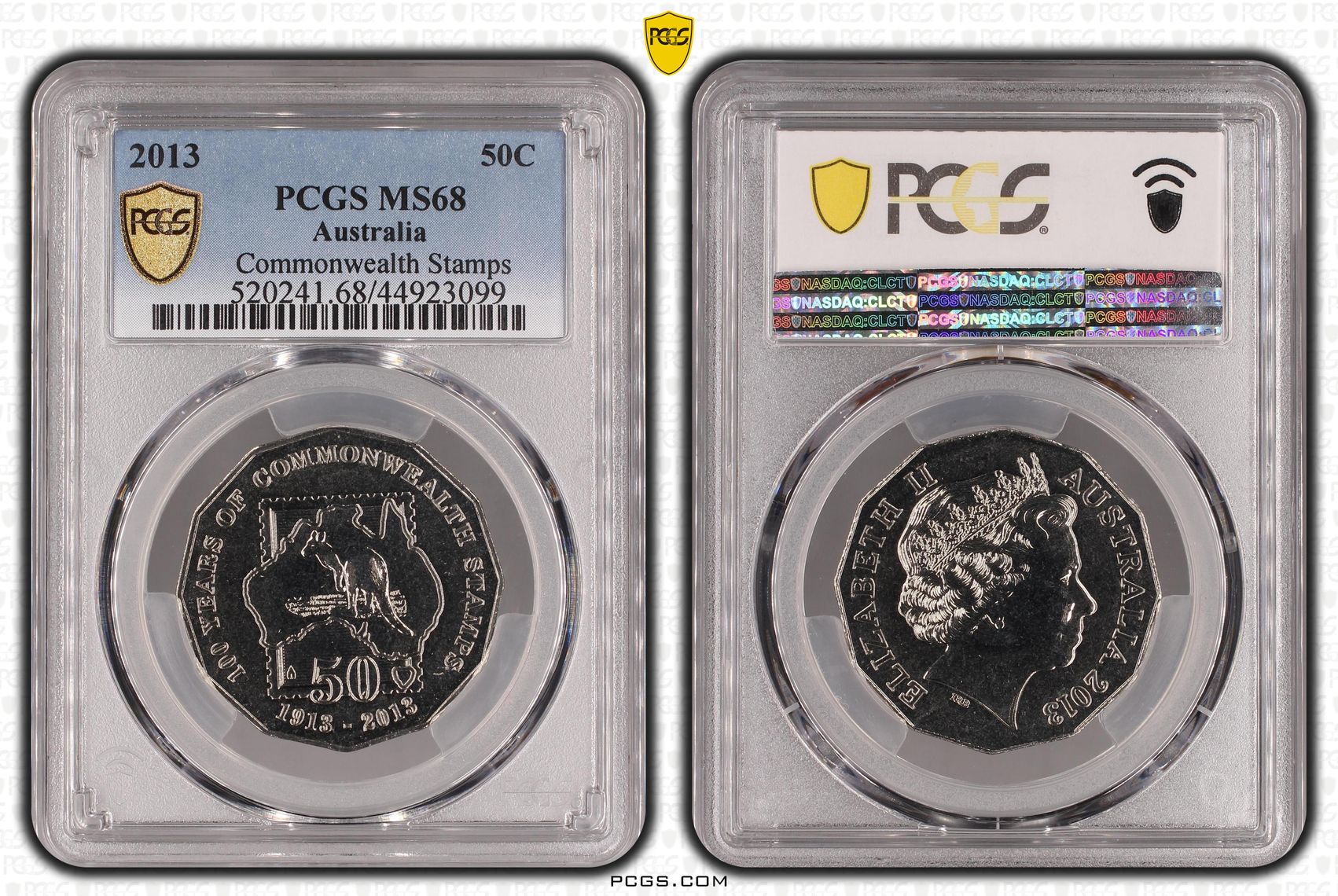 2013 Australian Fifty Cent, 50c Commonwealth Stamps PCGS - MS68 -099