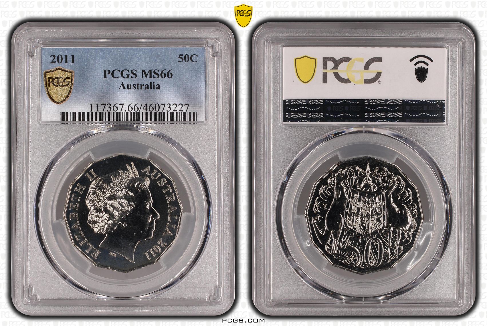 Elizabeth II, Fifty Cent, 2011, PCGS MS66