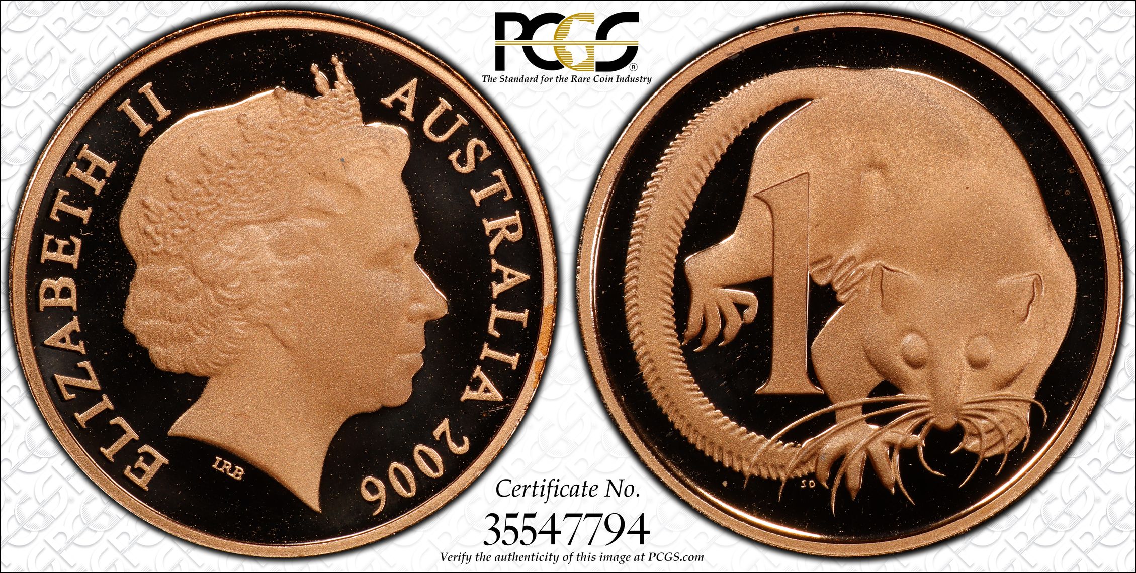 Elizabeth II, One Cent, 2006, PCGS PR69DCAM