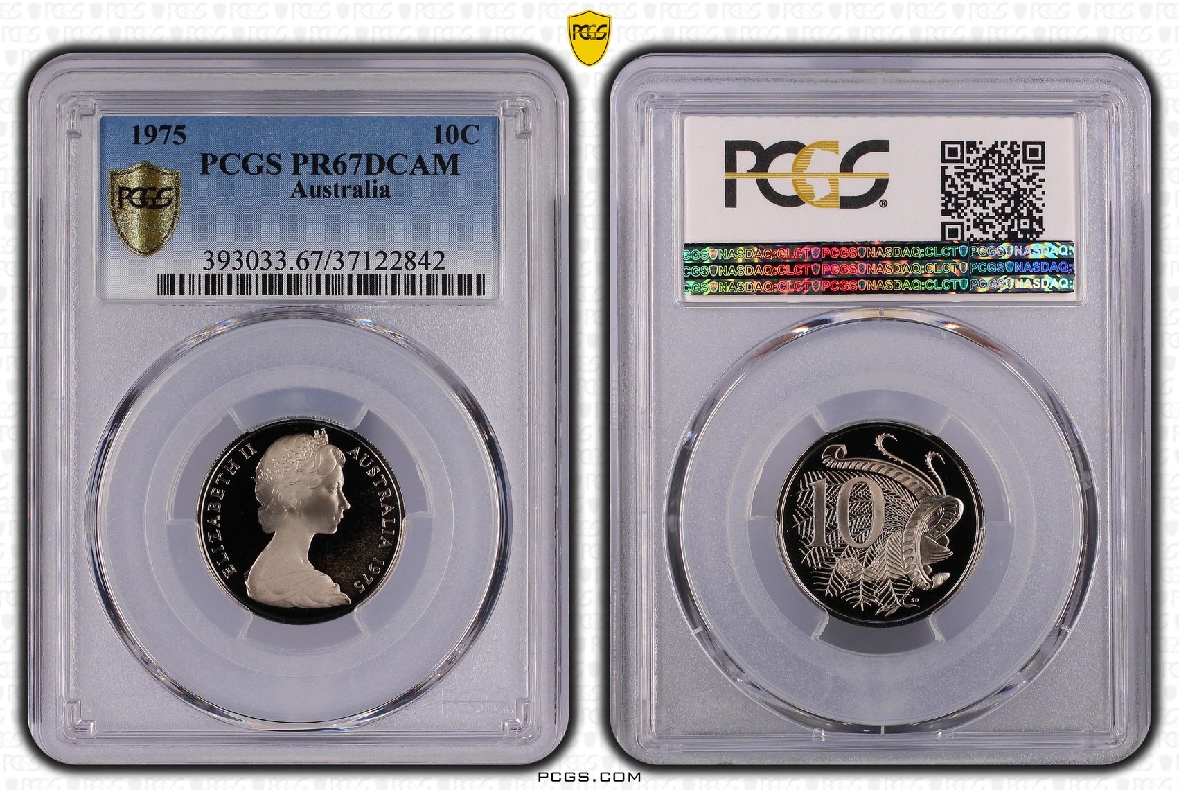 Ten Cent, 1975, Pcgs Pr67dcam