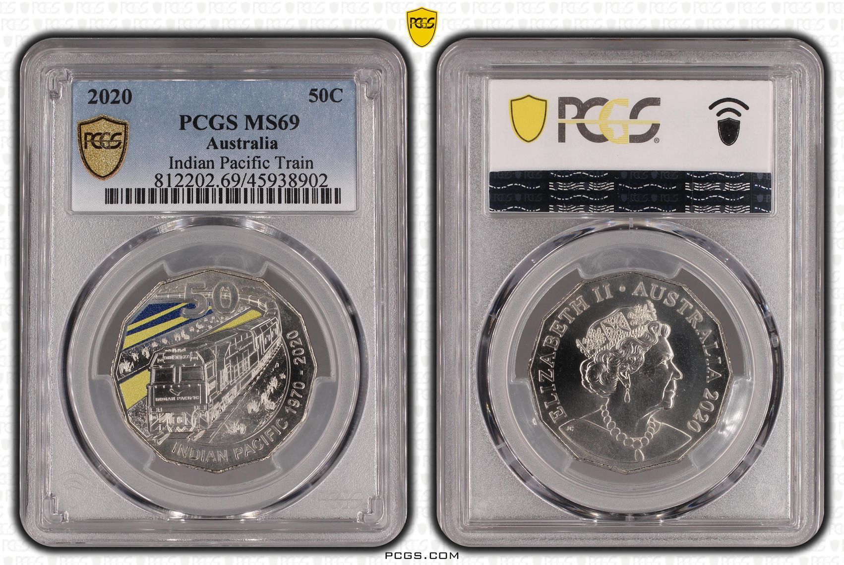 Elizabeth II, Indian Pacific, Fifty Cent, 2020, PCGS MS 69