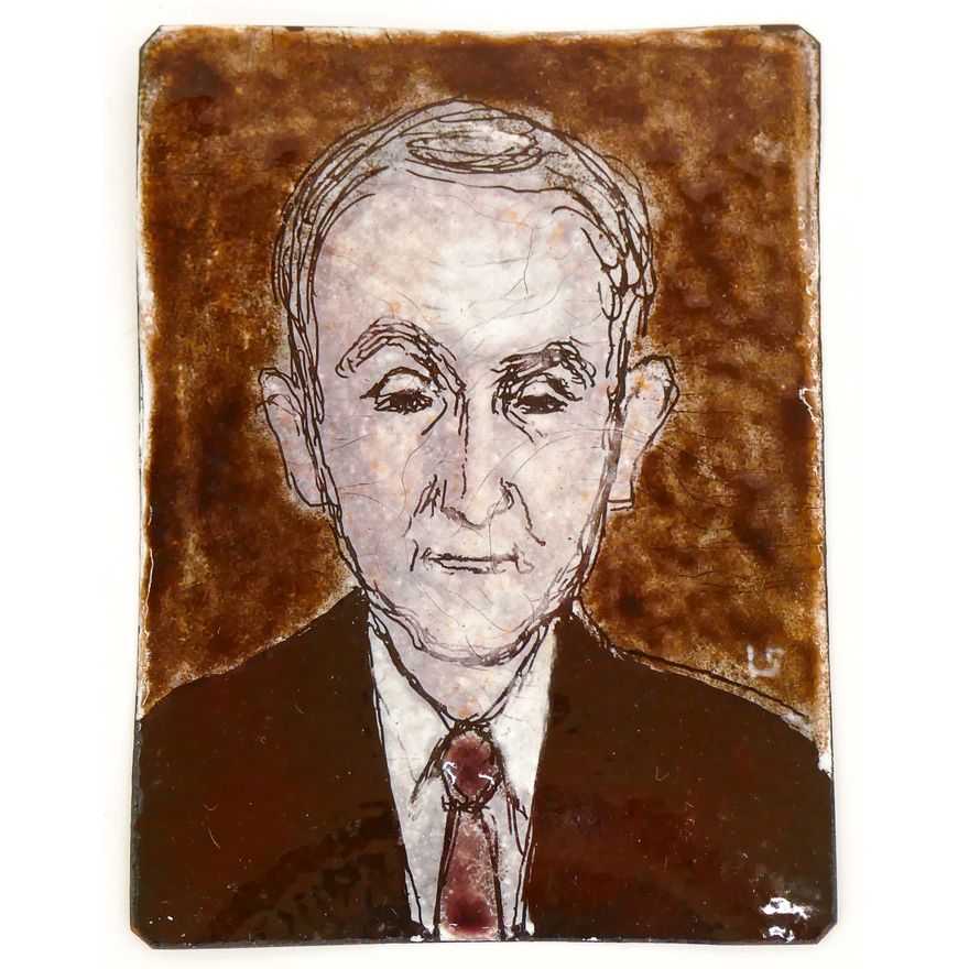 Lisel Salzer ''Portrait of a Man'' Limoges Enamel