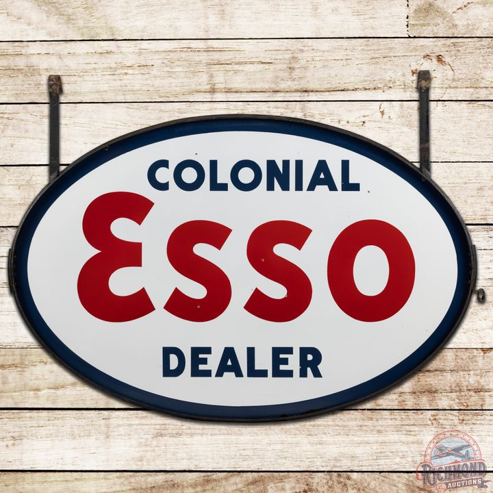 5' (Minor) Colonial Esso Dealer DSP Sign w/ Ring - 8.5