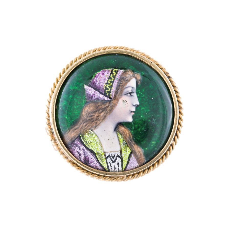 Broszka z miniaturą, Limoges, Martial Thoumieux (1885-?)