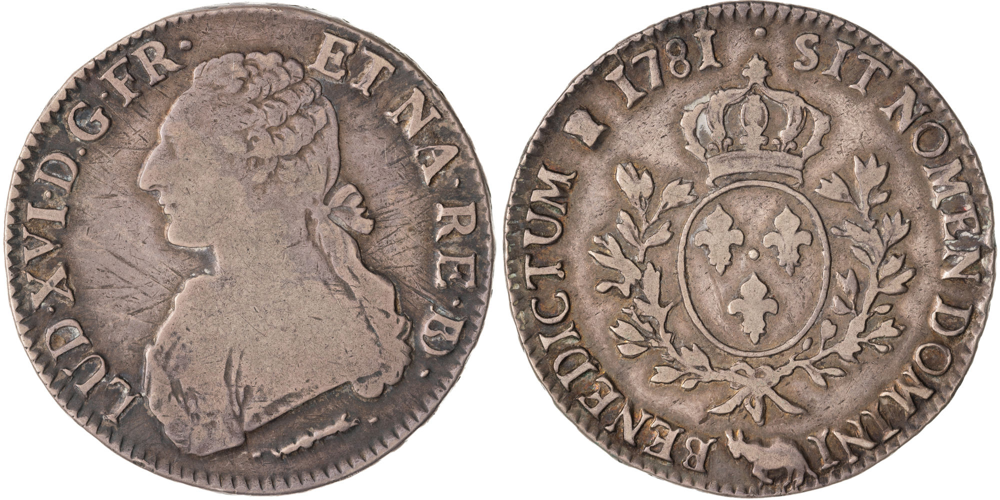France, Louis XVI, Ecu, 1781, aFine