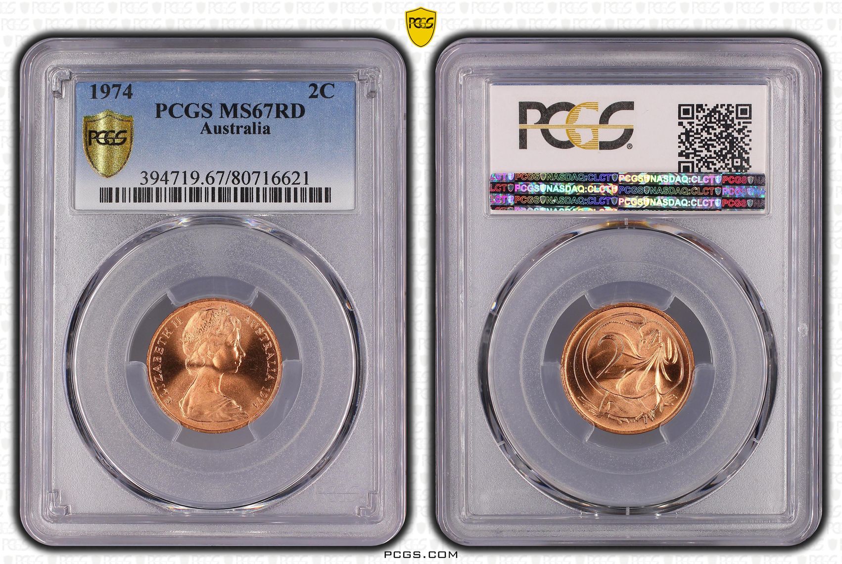 Two Cent, 1974, PCGS MS67RD