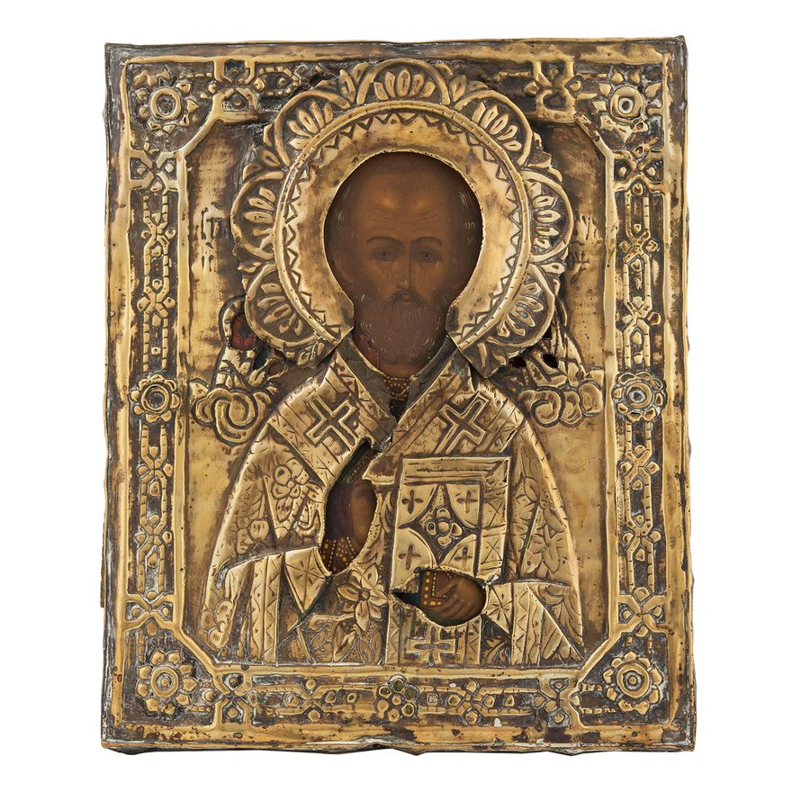 Ikona - Św. Mikołaj, Rosja, II poł. XIX w.