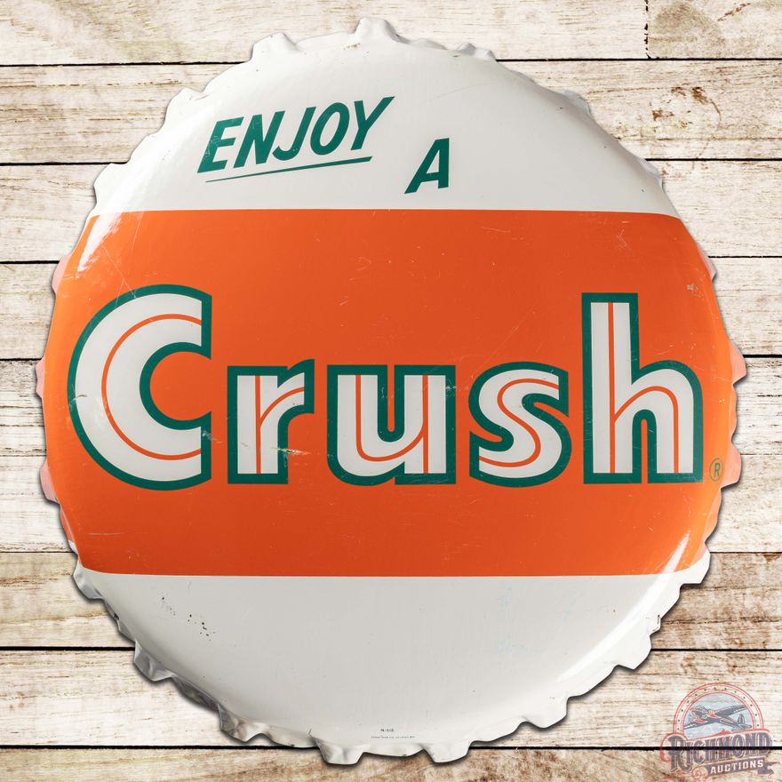 Enjoy a Orange Crush 36" SS Tin Bottlecap Sign