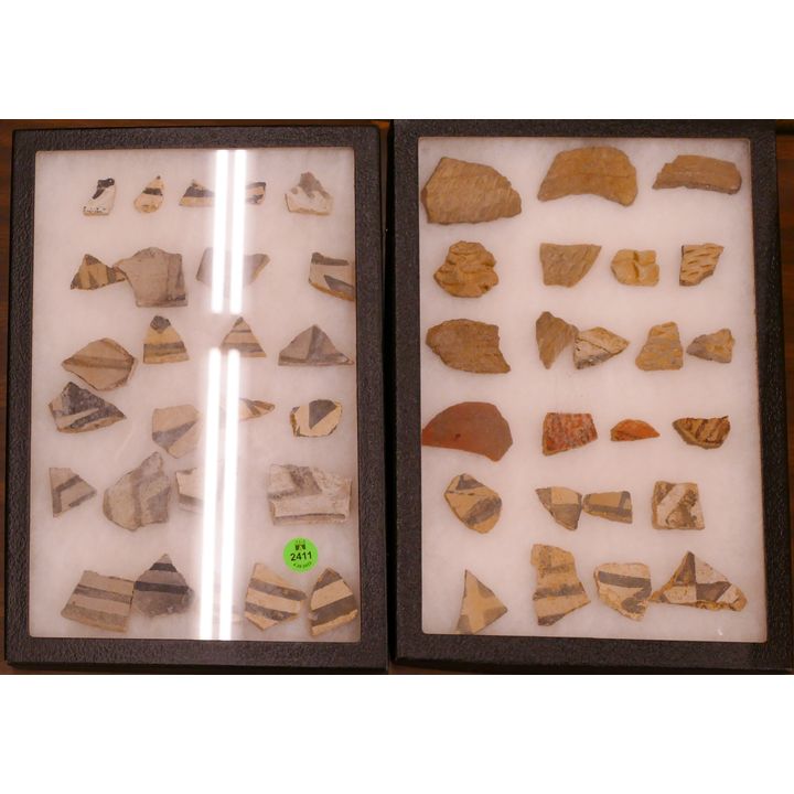 2 Displays Ancient SW Pottery Shards- 12x8'' each