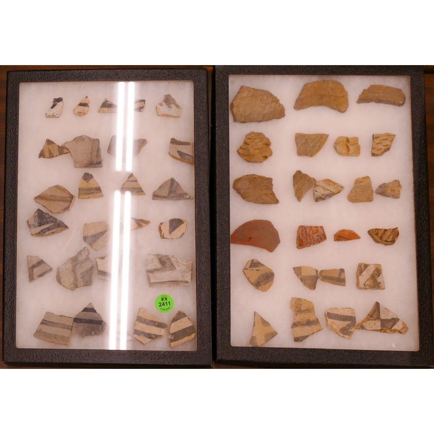 2 Displays Ancient SW Pottery Shards- 12x8'' each