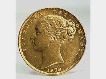 1878 VICTORIA YOUNG HEAD SYDNEY MINT SHIELD GOLD SOVEREIGN