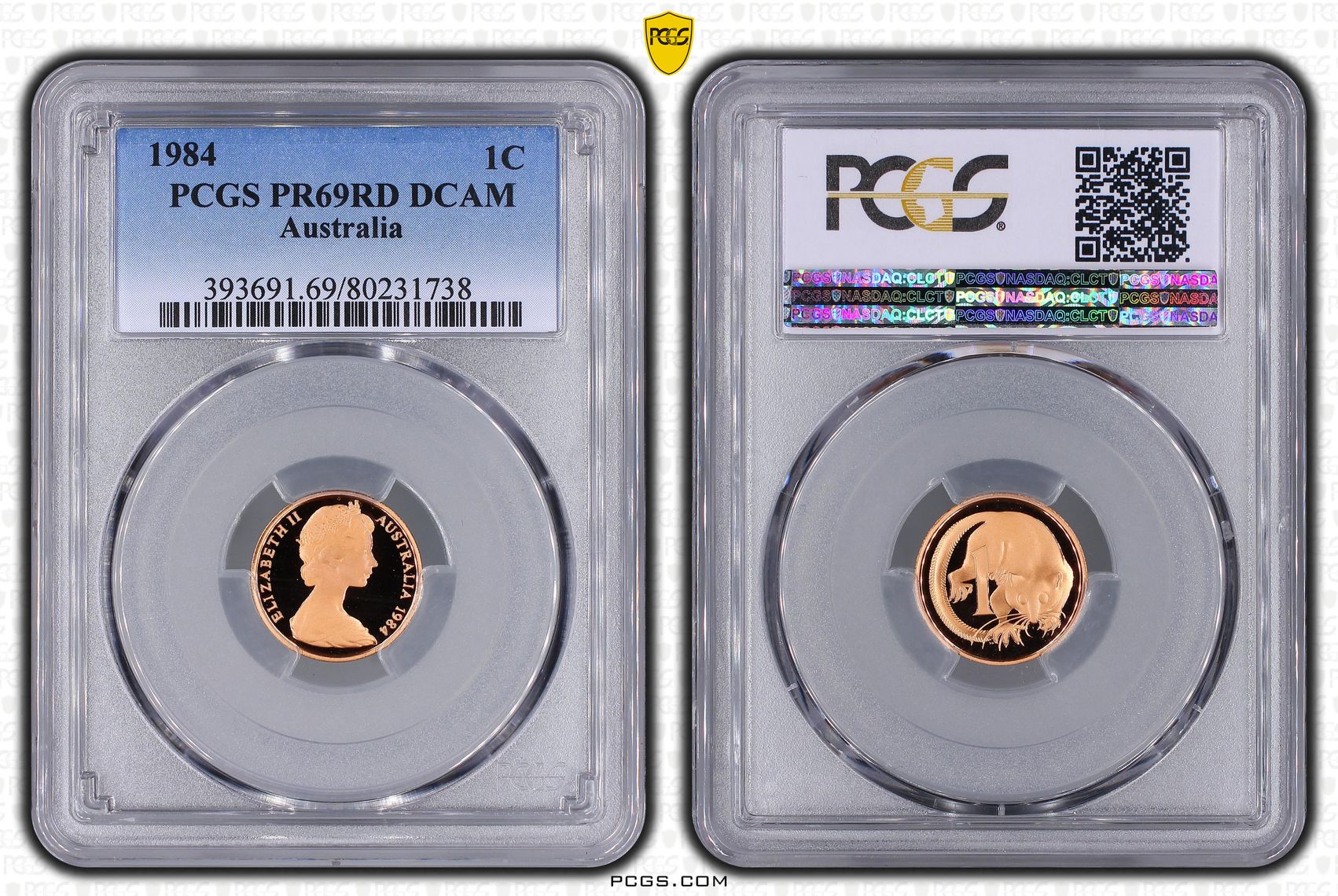One Cent, 1984, Pcgs Pr69dcam