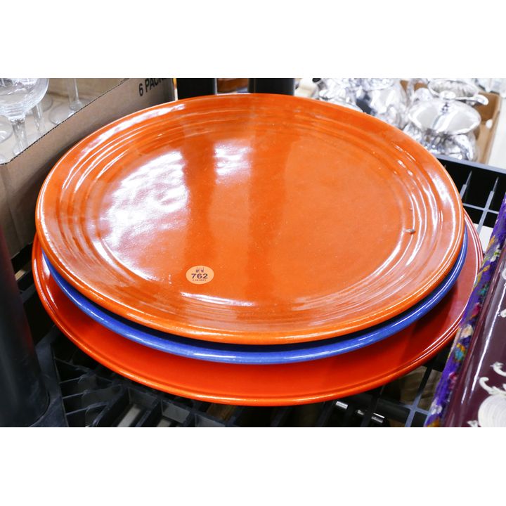 3pc California Pottery Round Platters- 13'' approx