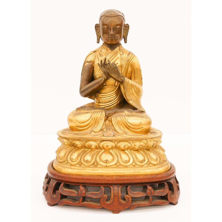 Tibetan 18th Cent. Gilt Copper Lama