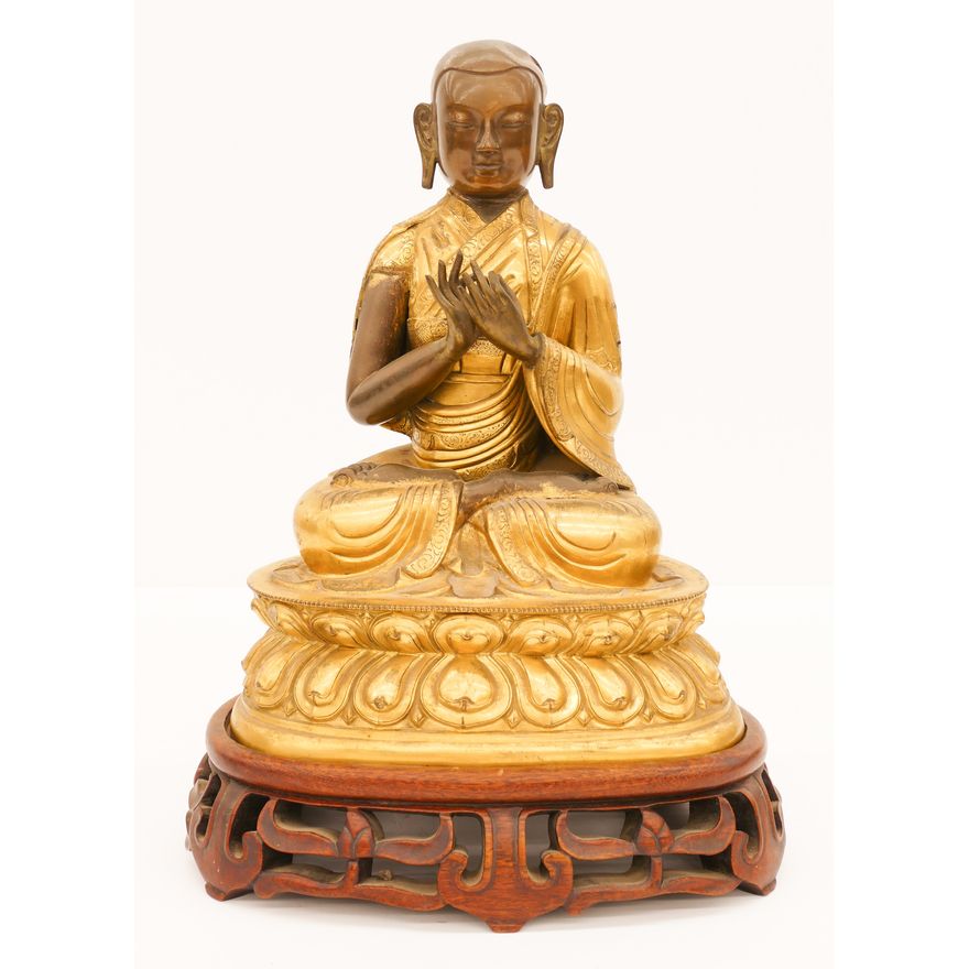 Tibetan 18th Cent. Gilt Copper Lama