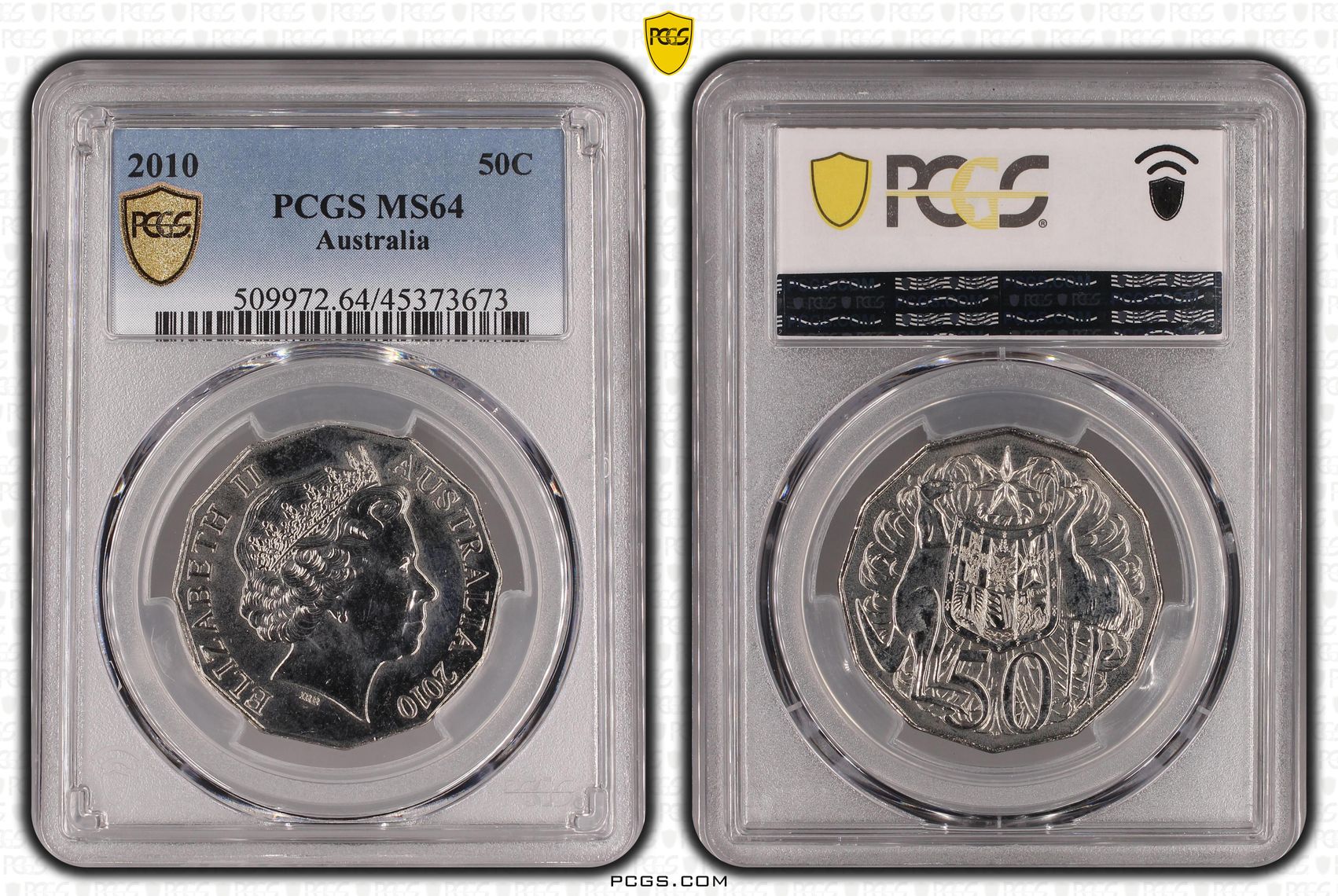 Elizabeth II, Fifty Cent, 2010, PCGS MS64