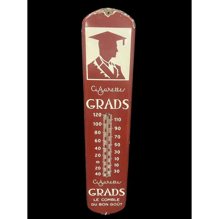 Rare Grads Cigarettes Porcelain Tobacco Thermometer