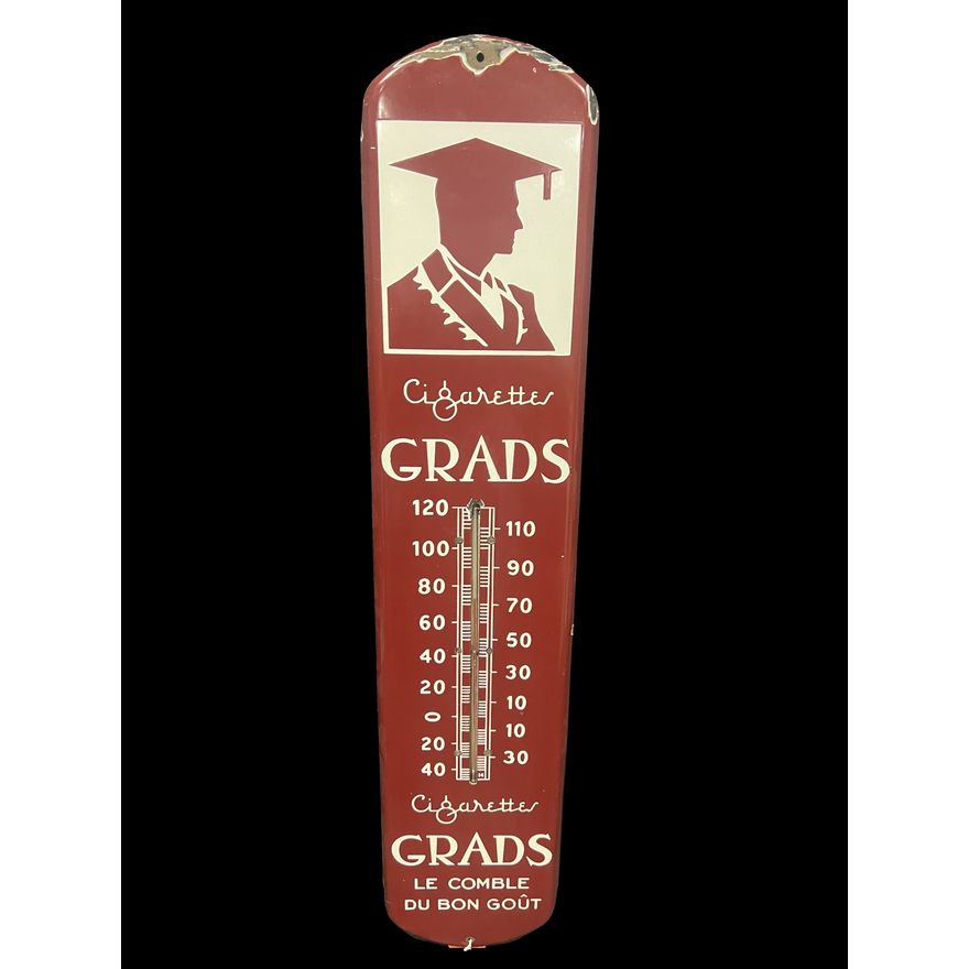 Rare Grads Cigarettes Porcelain Tobacco Thermometer