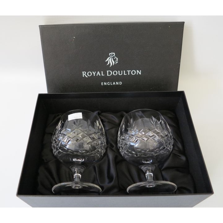 PAIR OF BOXED ROYAL DOULTON BRANDY BALLOONS