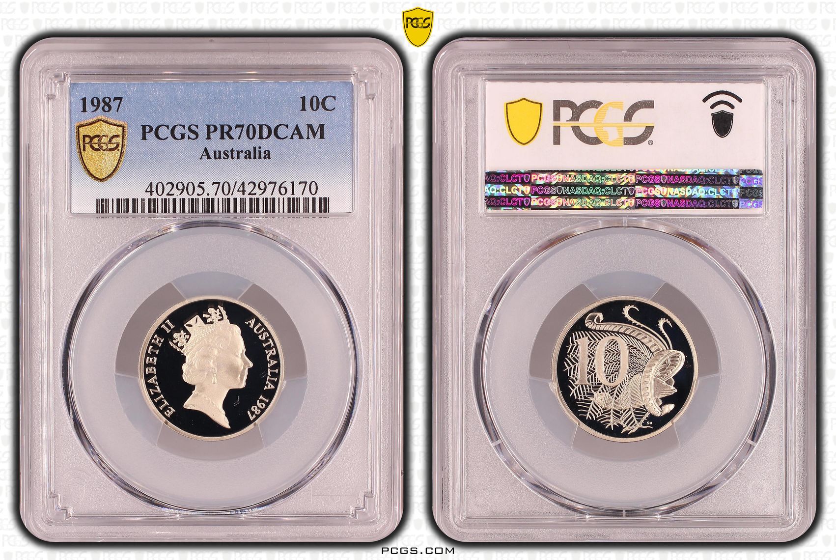 Elizabeth II, Ten Cent, PR70DCAM , 1987 PCGS POP - 12/0