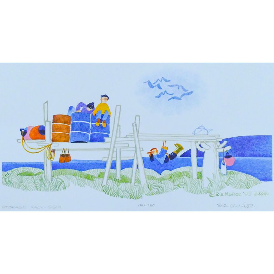 Rie Munoz ''Storage Rack, Sigik'' 1993 Signed Print