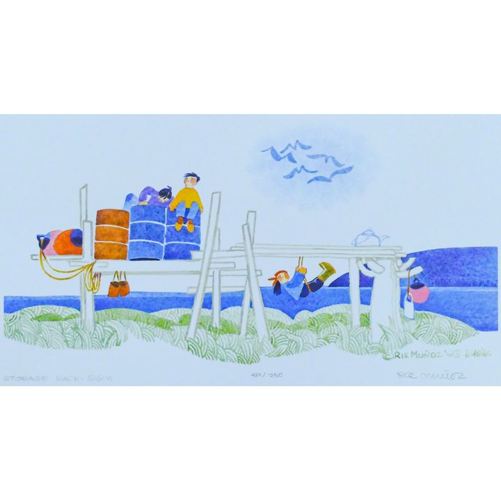 Rie Munoz ''Storage Rack, Sigik'' 1993 Signed Print