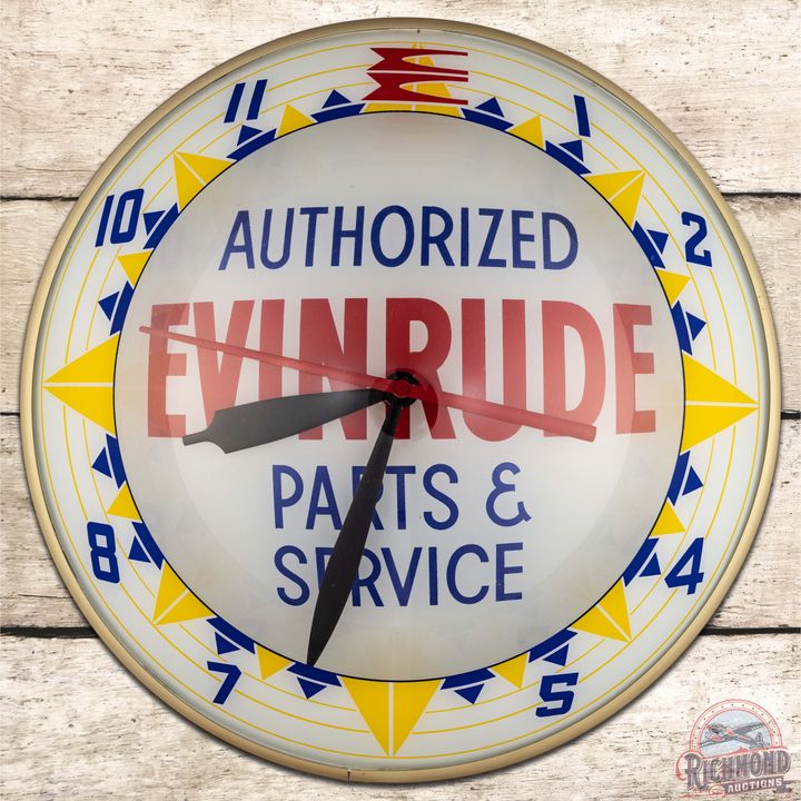 Evinrude Parts & Service 15" Double Bubble Advertising Clock