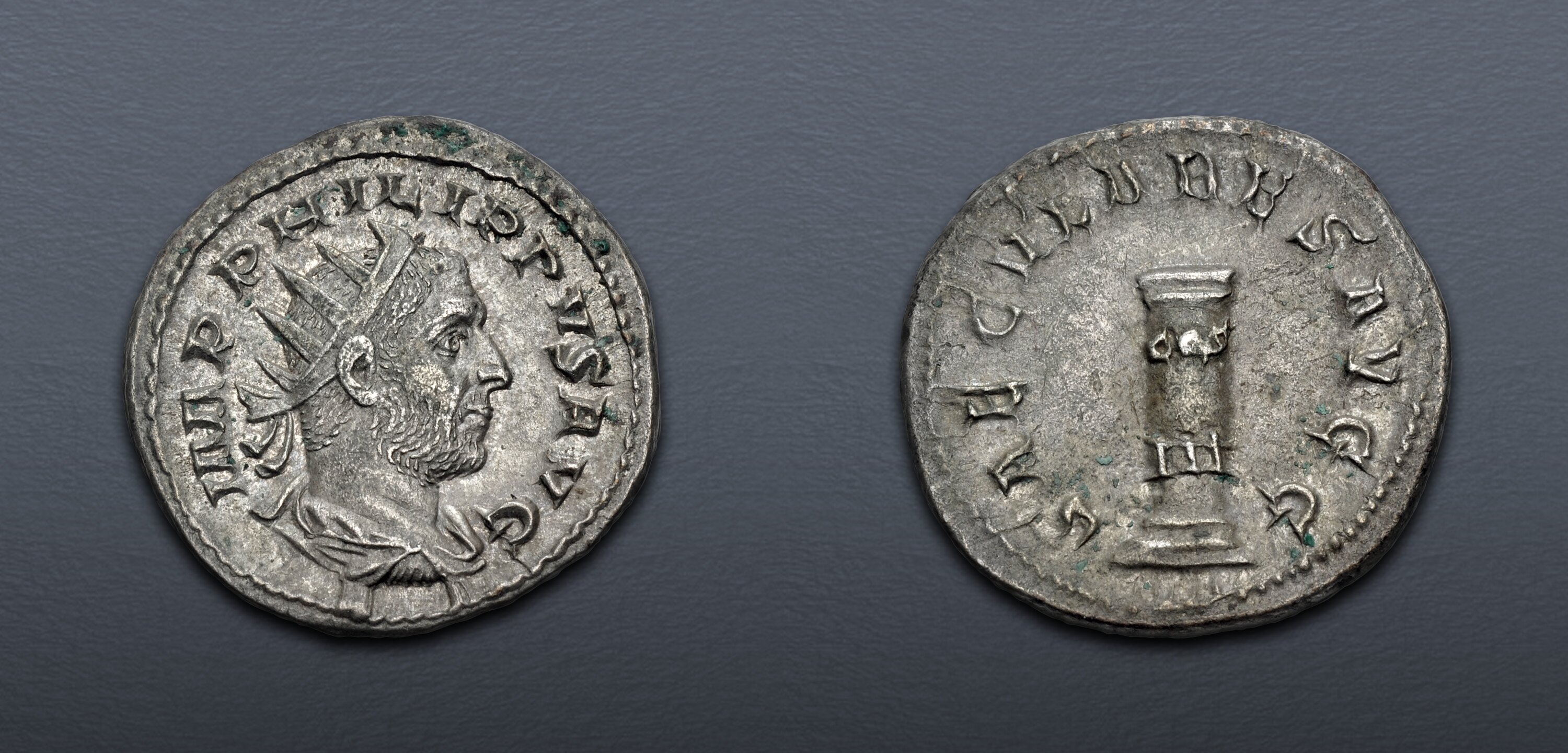 Philip I. AD 244-249. AR Antoninianus (21.5mm, 4.67 g, 7h). Ludi ...