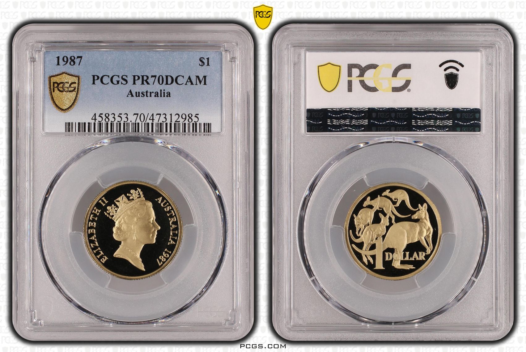 Elizabeth II, Pop 10/0, One Dollar, 1987, PCGS PR70DCAM