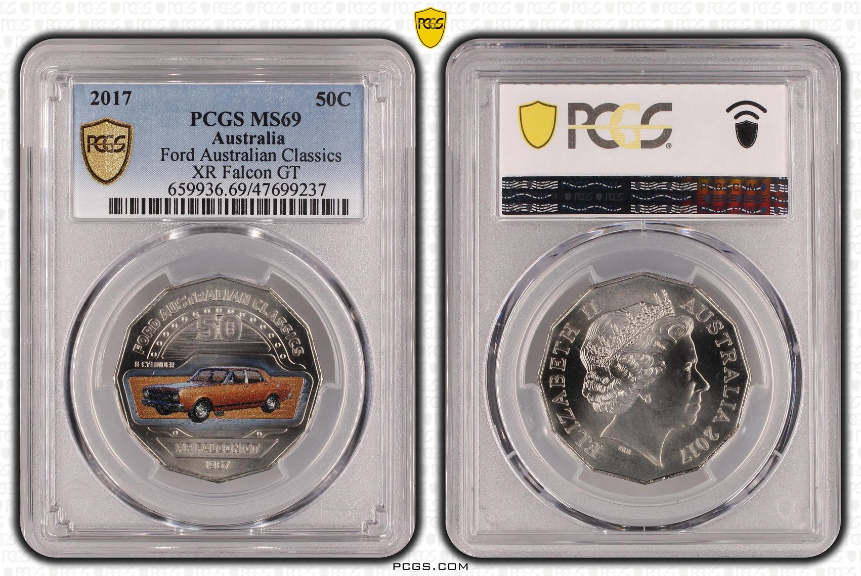 Ford Australian Classics - XR Falcon GT, Fifty Cent, 2017, PCGS MS 69