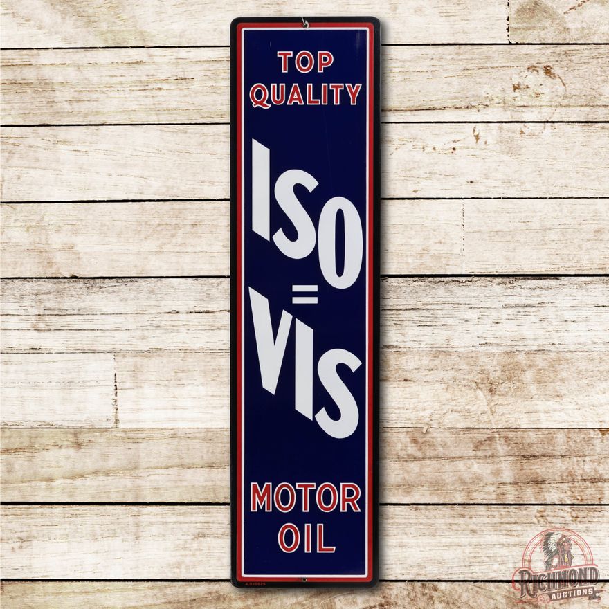 ISO=VIS Top Quality Motor Oil Single Sided Porcelain Sign TAC 9
