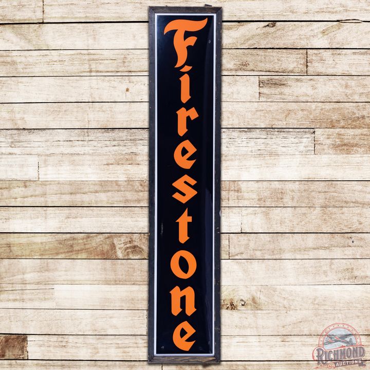 8' Firestone Tires Vertical SSP Sign & Wood Frame - 8.75