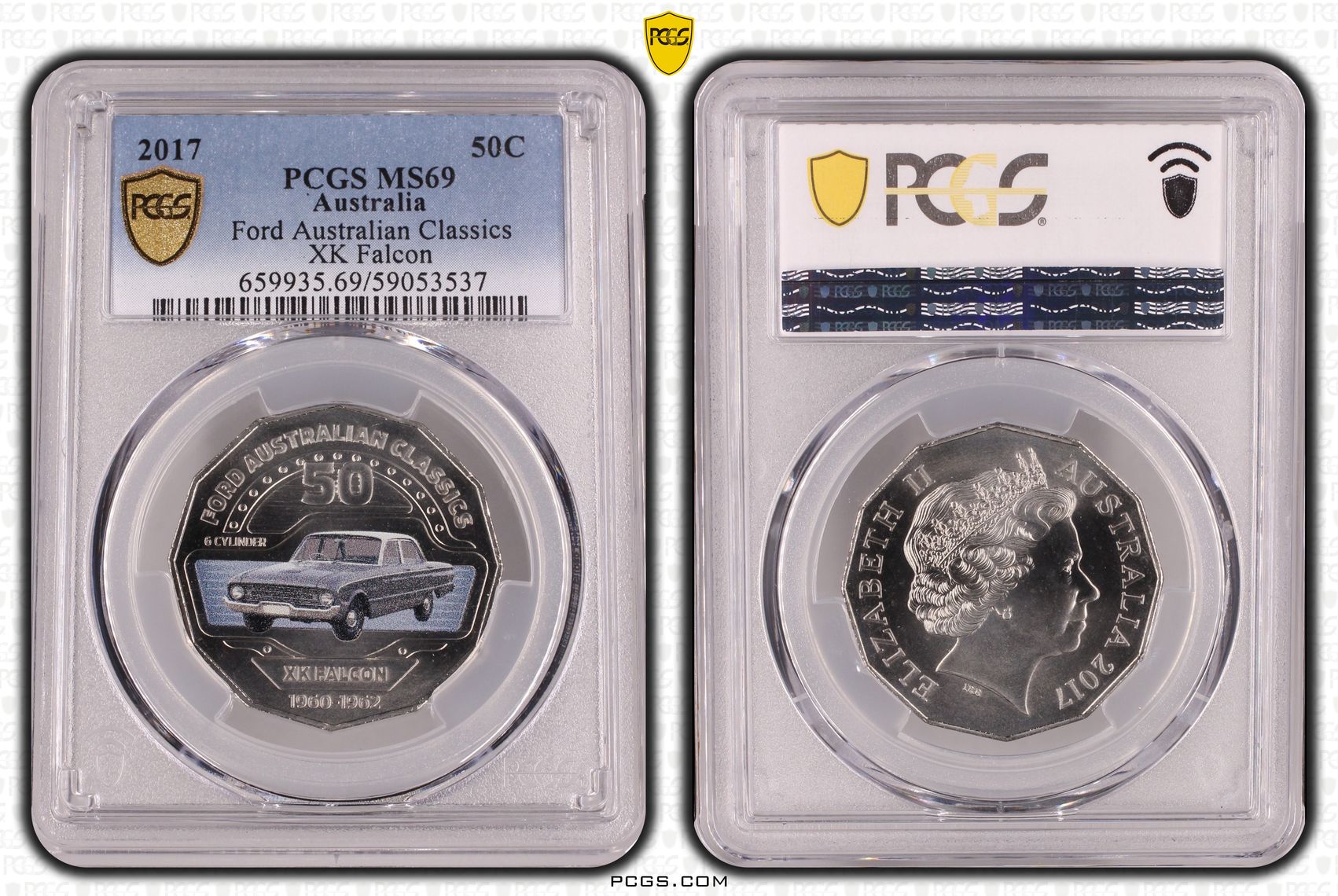 Ford Australian Classics - XK Falcon, Fifty Cent, 2017, PCGS MS69