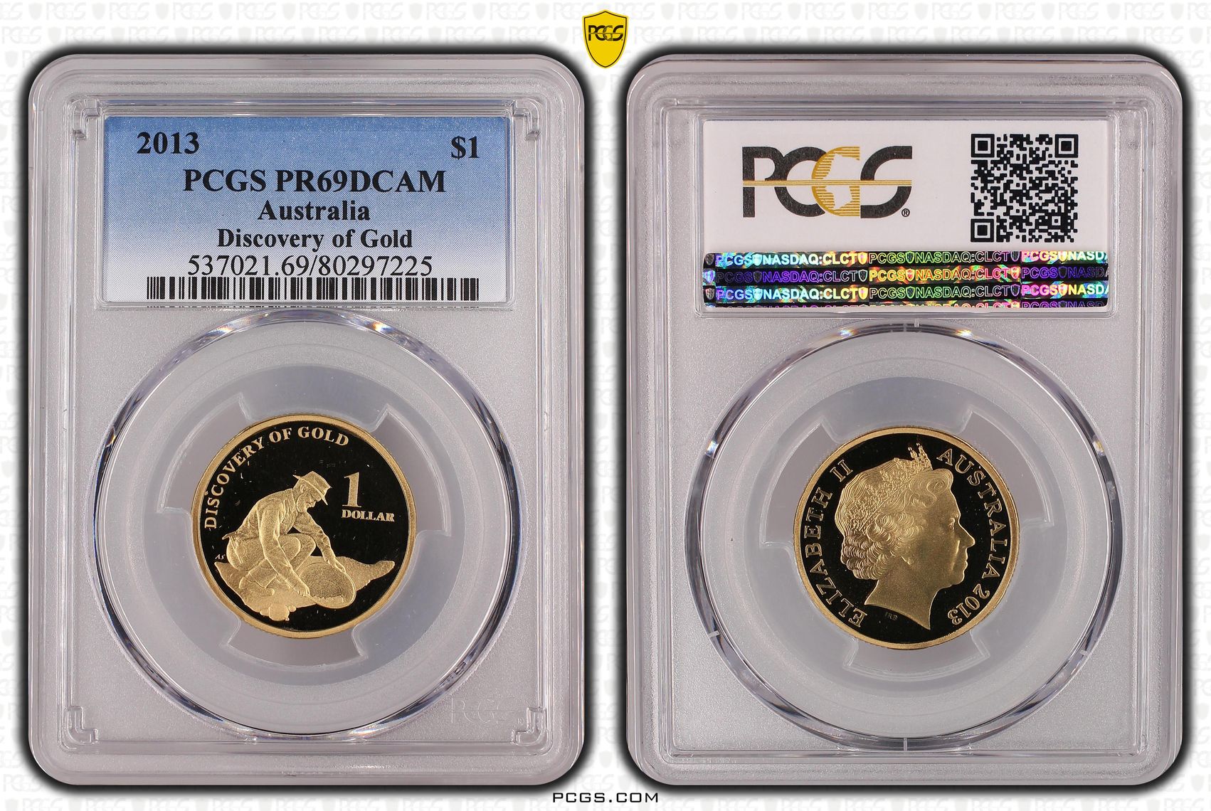 Elizabeth II, Discovery of Gold , One Dollar, 2013, PCGS PR69DCAM