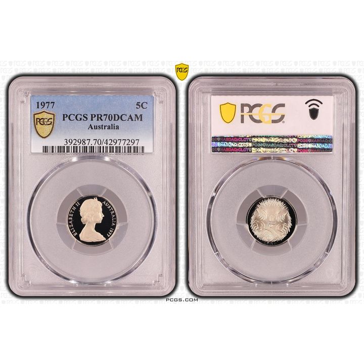 Elizabeth II, Five Cent, PR70DCAM , 1977 PCGS POP - 13/0