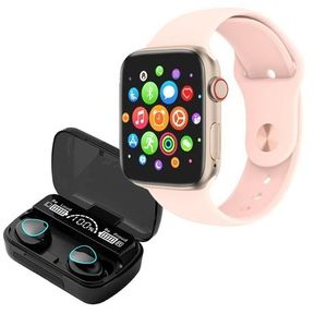 Pro T500 Smartwatch and Fitness Tracker M10 TWS Wireless Earbuds Pink |DEFECTIVE
