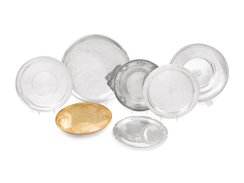 Seven American Silver Trays