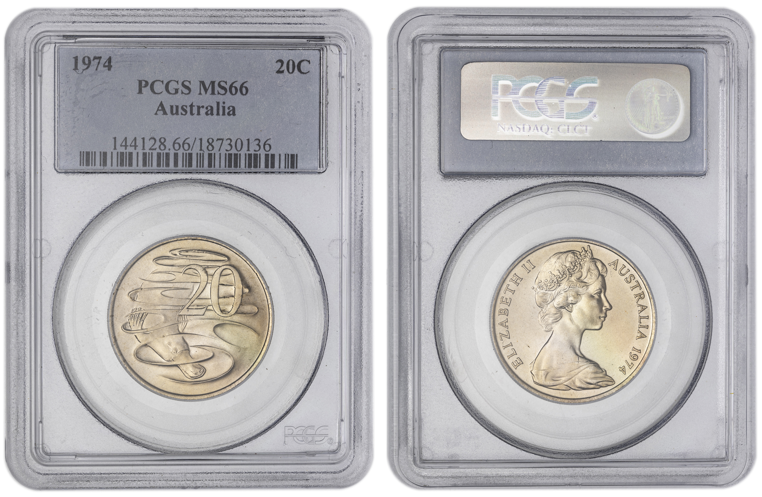 , Twenty Cent, 1974, PCGS MS66