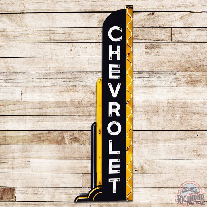 Rare 21' Chevrolet Single Sided Porcelain Dealership Neon Sign