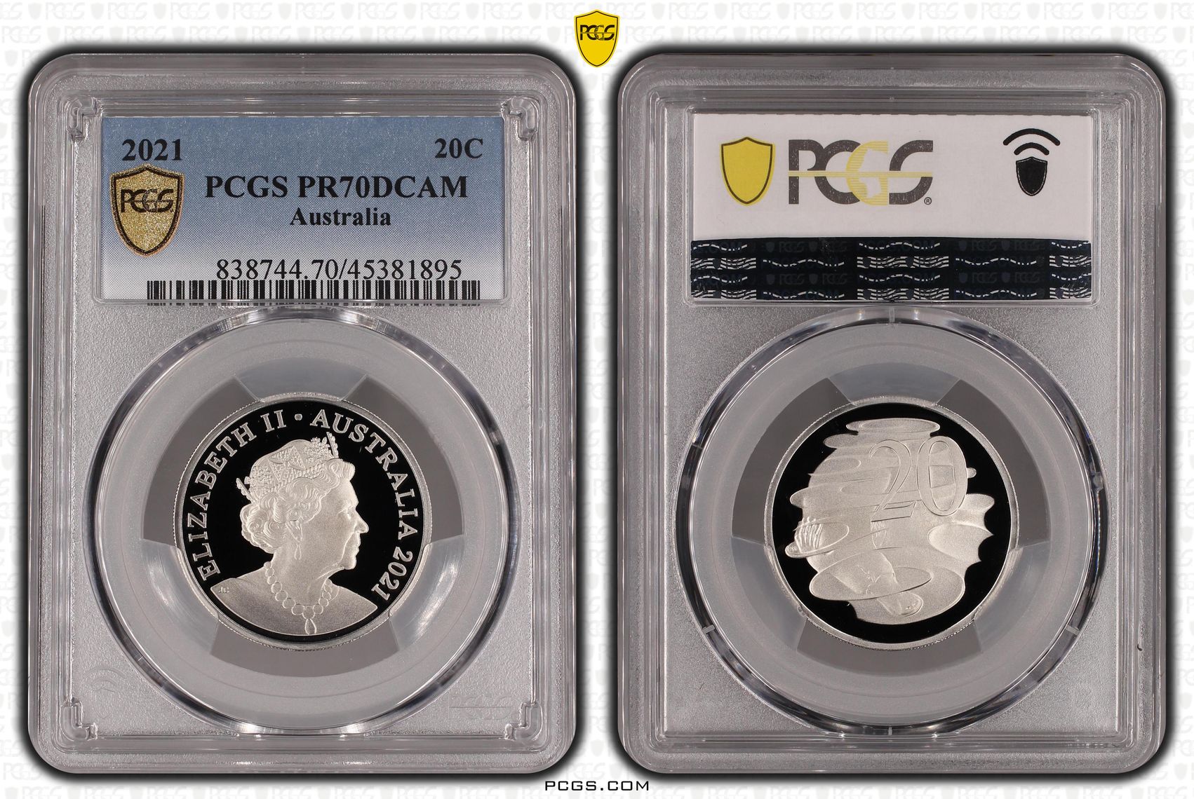 Twenty Cent, 2021, PCGS PR70DCAM